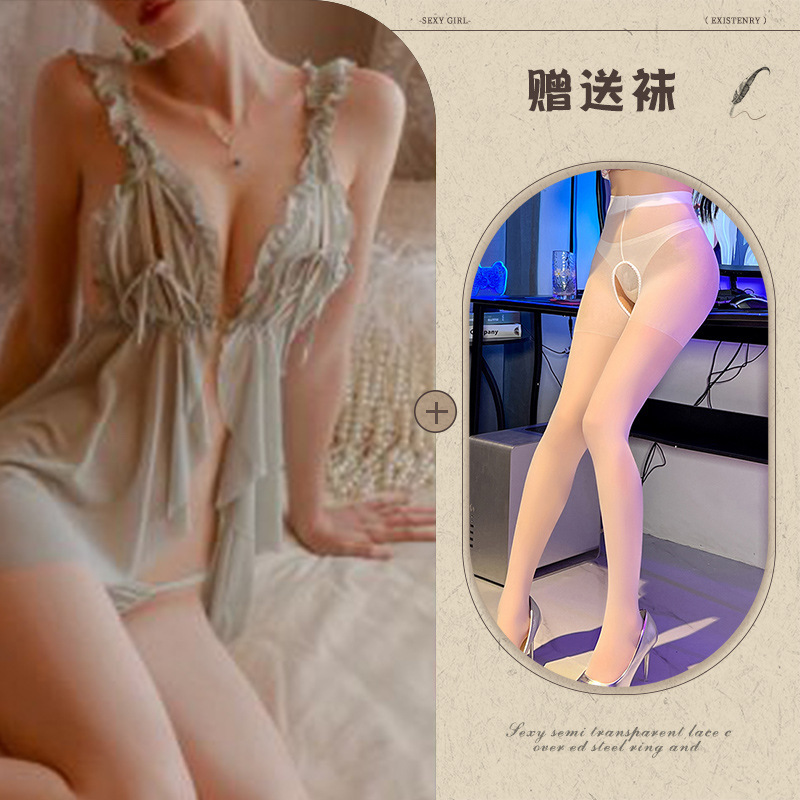 녹색 + 흰색 가랑이 없는 양말