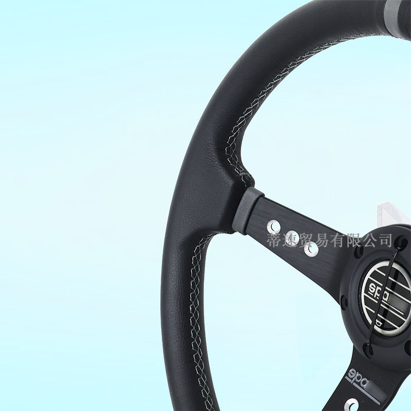 Cross-Border Hotline Car Modification Quick-Release Steering Wheel 14inch Concave Leather Nubuck Racing Steering Wheel