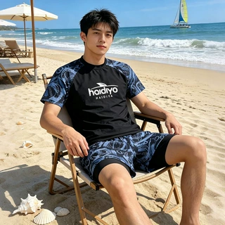 2026新款泳衣男士泳裤防尴尬大码游泳装备男分体两件套防晒游泳衣