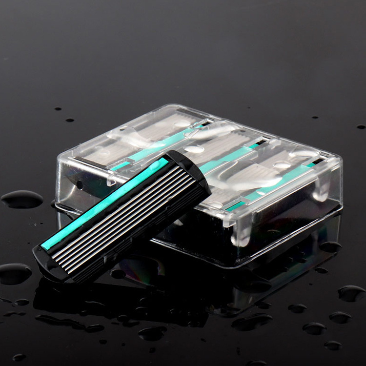 Manual Razor Old Style Shaving Knife Men's Beard Knife 6-Layer Razor Blade Beard Knife 3 Heads No Stand