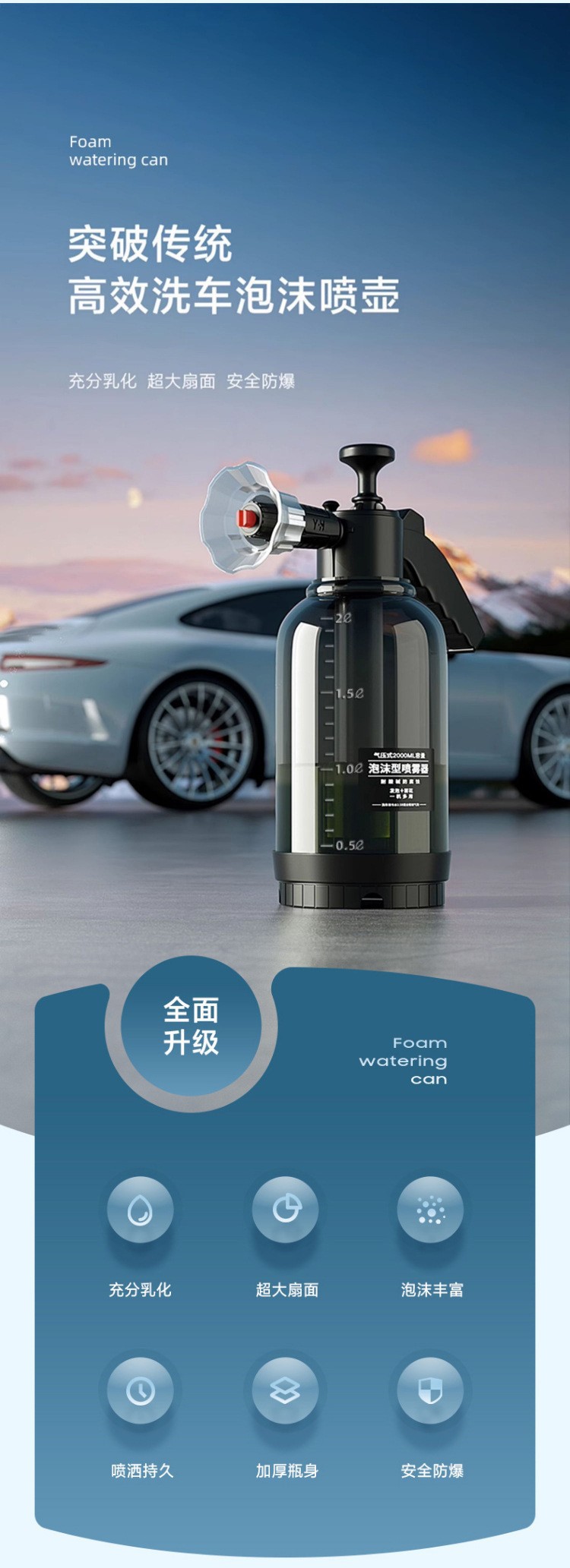 Car Wash Foam Sprayer, Multi-Purpose Foam Machine, Spray-Type Gardening Tool for Watering Flowers, Air Pressure Automotive Supplies, Cross-Border Export
