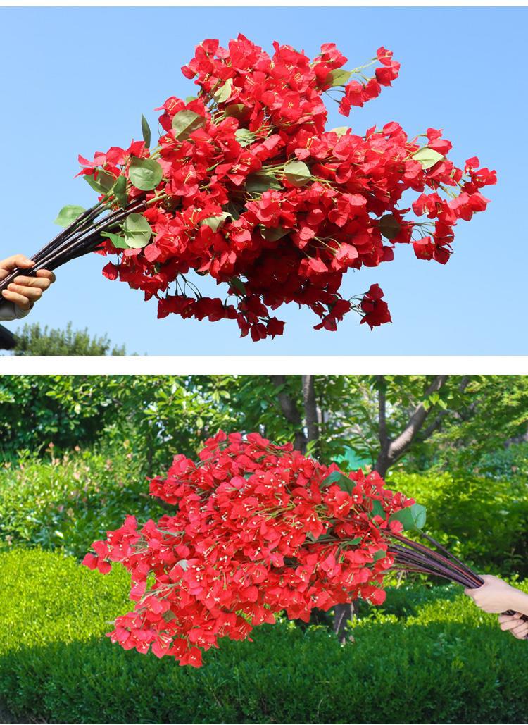 仿真三角梅,干枝假花,摆件塑料花,家居客厅摆设,工程装饰,绢花婚庆造景