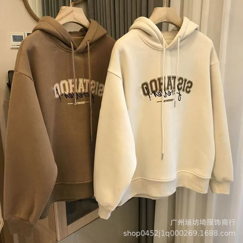 女士连帽卫衣2025女装秋季新款日韩版宽松套头插袋卫衣运动衫