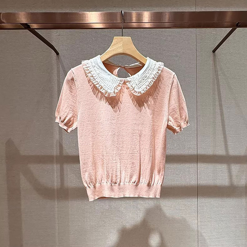 Moshuviya 2026 Summer New Short-Sleeved Doll Collar Cotton Skin-Friendly Breathable Knitwear Xsj3M10D