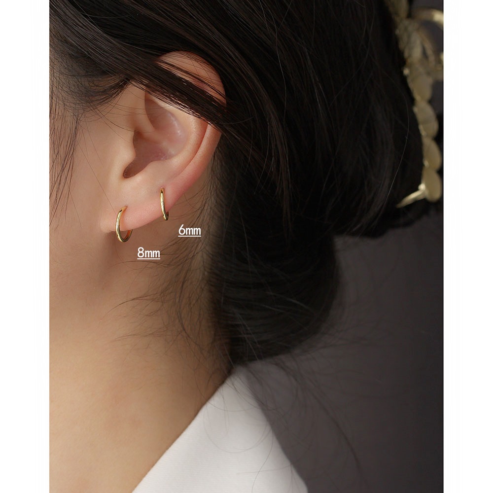 Electroplating Gold Plating Process 925 Sterling Silver Ear Needle Material 1 Pair 925 Sterling Silver Circle Electroplating 18K Real Gold Plated Platinum Plated Earrings Ear Studs