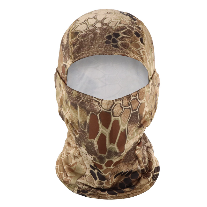 Verano camuflaje de seda de hielo todo en uno capucha de ciclismo al aire libre máscara de pesca protector solar