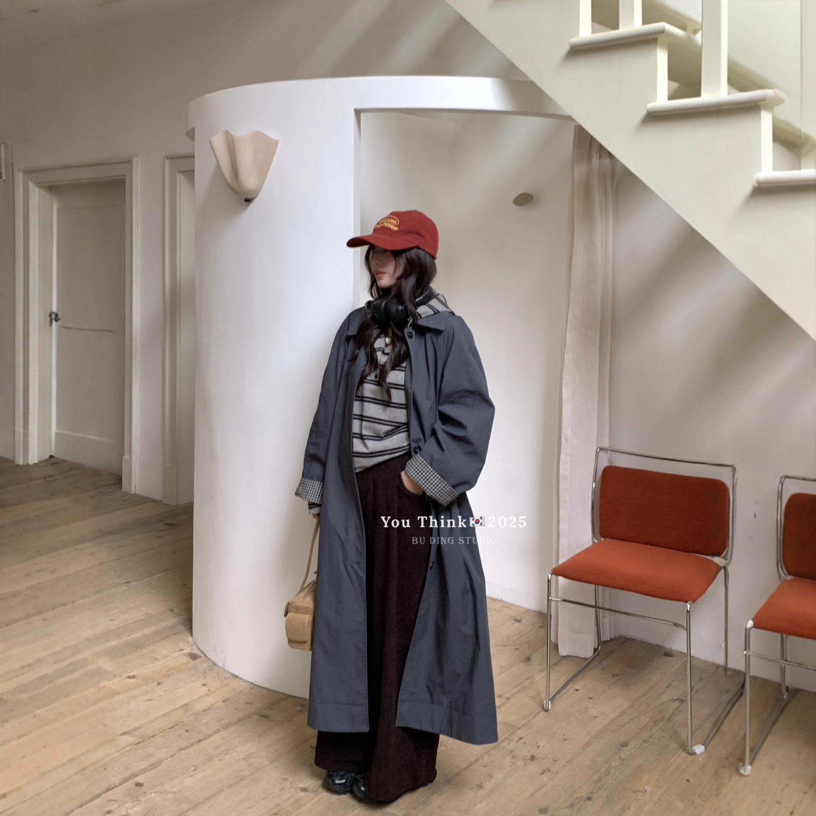 【You Think】Thirteen Lines Korean British Style Casual French Socialite Long Tall Trench Coat