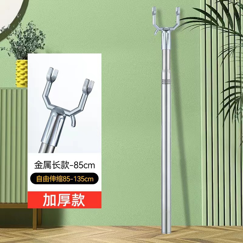 varilla de secado de acero inoxidable retráctil una tenedor de ropa doméstica varilla de secado para colgar percha de ropa varilla de soporte fija alargada image 8