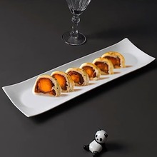 创意新款纯色寿司盘陶瓷长方盘鱼盘酒店烤箱西餐盘子50件起包邮