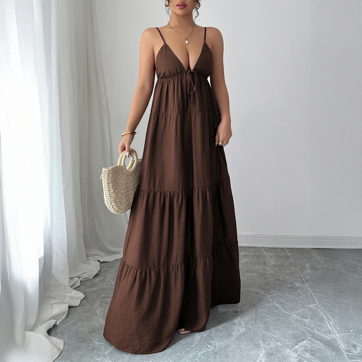 Women's Elegant Strappy Maxi Dress