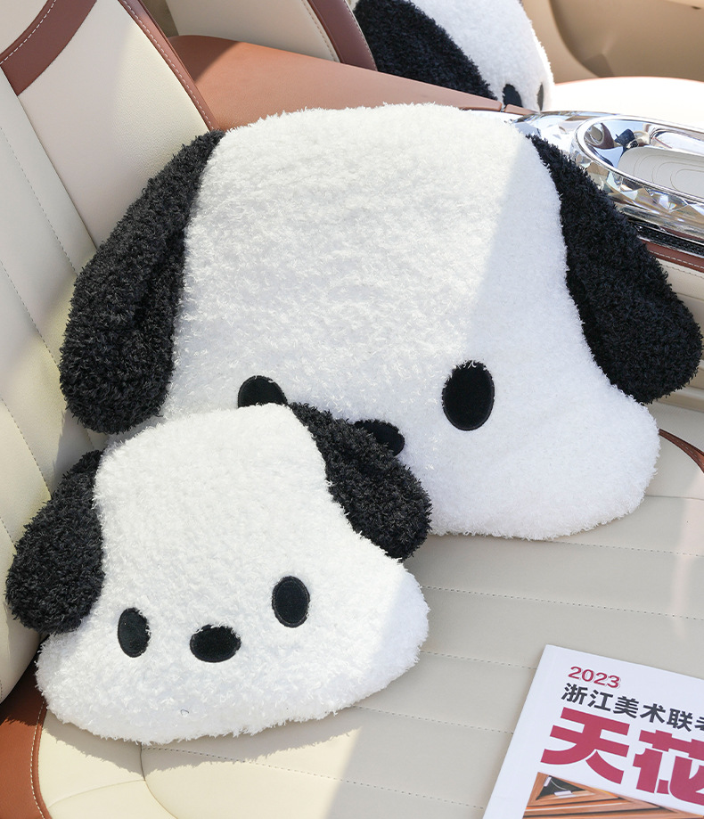 Cartoon Car Headrest Neck Pillow Cute Plush Dog Comfortable Car Cushion All Seasons Car Headrest Wholesale
