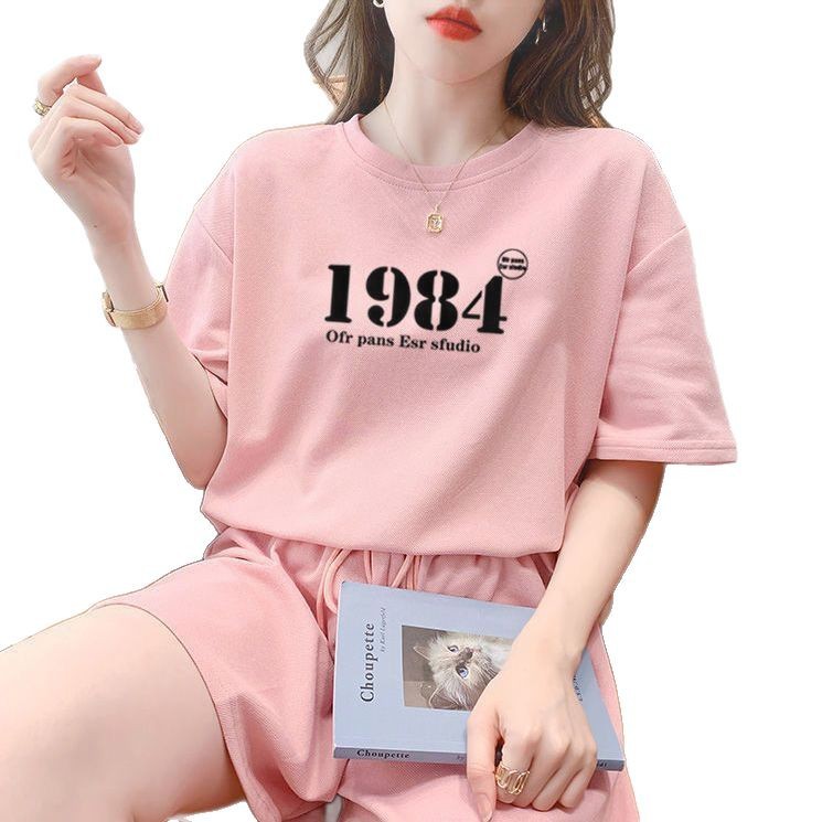Women' Summer 2026 New Fahion Looe Korean Style Hooded Short Sleeve Sweathirt Caual Two-Piece Set With Sport_ecoleips.com