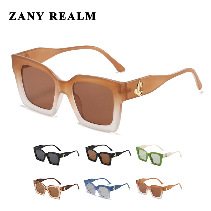 Gafas de sol cuadradas con montura de color degradado, gafas de sol de calidad para comercio exterior transfronterizo, resistentes a la radiación, suministro directo de fábrica.