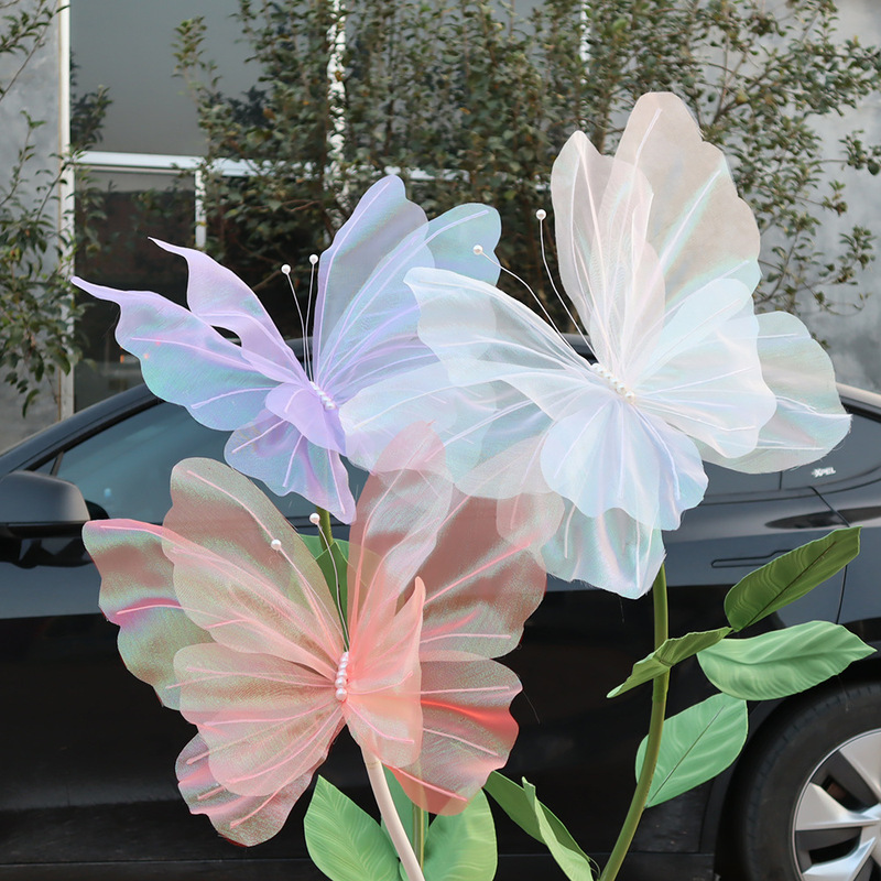 Valentine's Day Decoration 50cm Photo-Worthy Artificial Handmade Floral Arrangement Large Silk Butterfly Wedding Decoration Wholesale Valentine's Day Decoration 50cm Photo-Worthy Artificial Handmade Floral Arrangement Large Silk Butterfly Wedding Decoration Wholesale