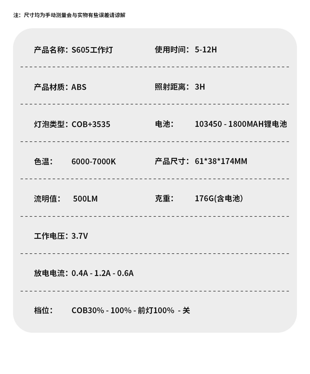 Car Work Maintenance Light, High-Brightness Inspection Magnetic Work Light, Camping Style Cob Car Light, Manufacturer Supply