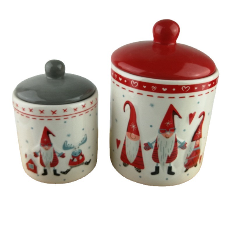 Vajilla navideña de cerámica de comercio exterior, forma de muñeco de nieve, olla de leche, lata sellada, plato 3D en relieve, plato de marido, taza de café