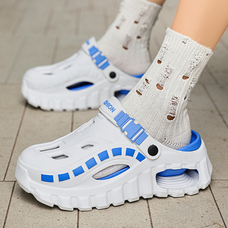 Men's Height-Increasing Slippers Outdoor Non-Slip Thick-Soled Clogs With Cushioning Top Quality Beach Closed-Toe_voghion.com