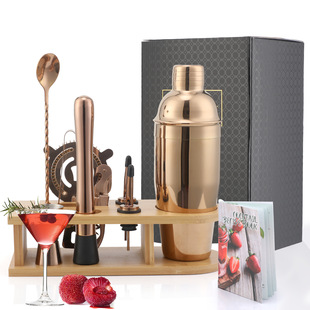 Bar Shaker Cup Bartending Tool Stainless Steel Japanese Shaker Semi-Circle Cocktail Shaker 10-Piece Set