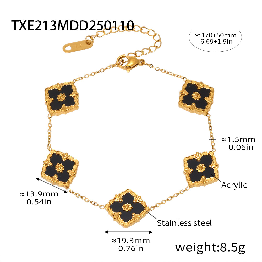 Nuevo buchilati cuatro hojas de flores 5 pulseras de flores CNC versión alta chapado 18k lujo ligero diamante corte en stock