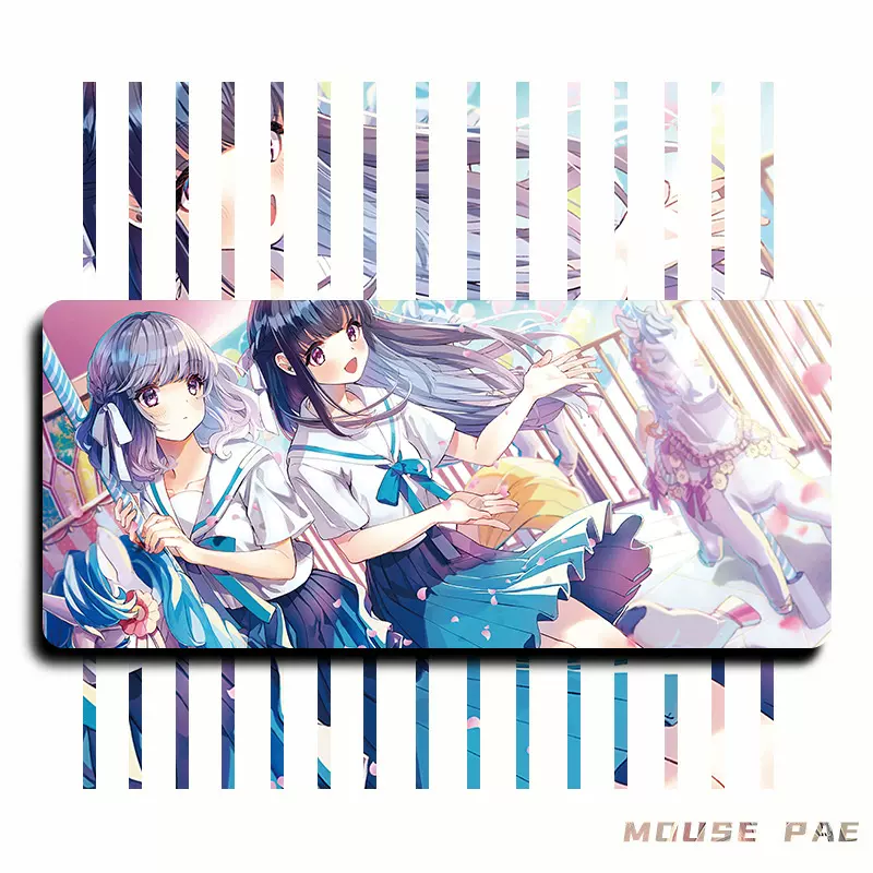 二次元动漫少女大号天然橡胶鼠标垫来图定制广告图片logo定制