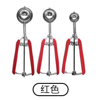숟가락 직경 5cm 빨간색 손잡이