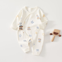 新生婴儿蝴蝶衣秋冬初生男女宝宝纯棉四季衣服长袖无骨哈衣春秋款