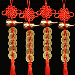 全紅銅葫蘆五帝錢底部開口小銅葫蘆五帝錢掛件掛飾門和門掛件贈品