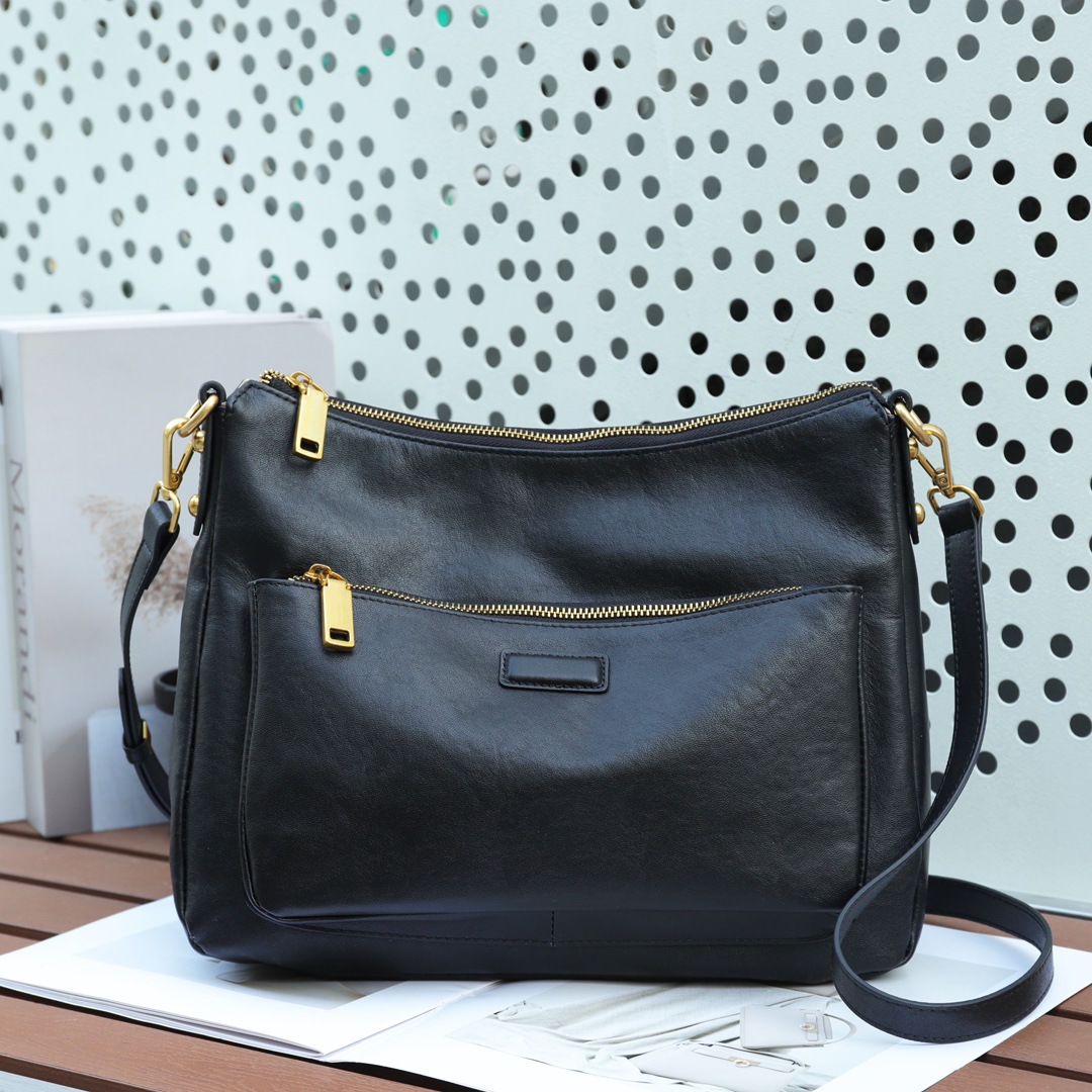 头层牛皮真皮女包新款复古时尚单肩双隔层大容量腋下包LeatherBag