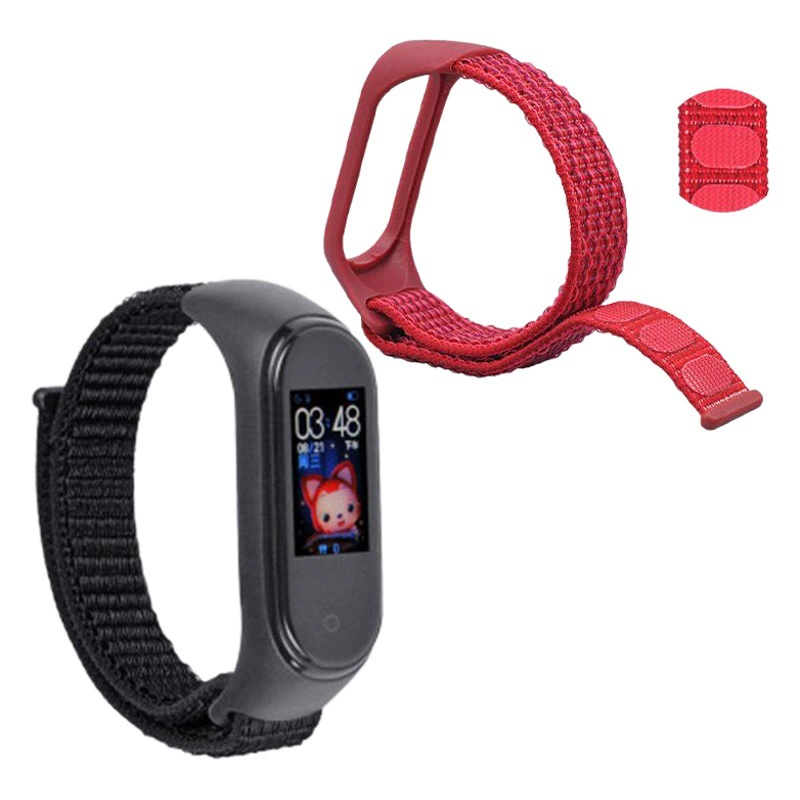 Подходит для Xiaomi Mi Band 345678 поколения, нейлоновый ремешок-петля, силиконовый чехол, встроенный ремешок на липучке
