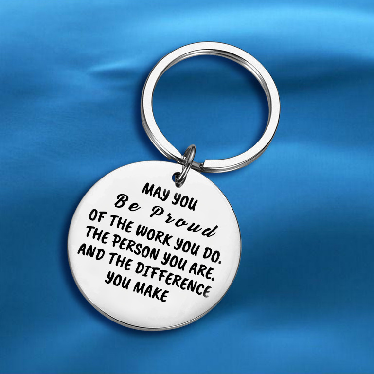 Cross-Border New Creative Personalized Pendant Change and Pride Meaning Birthday Gift Stainless Steel Keychain