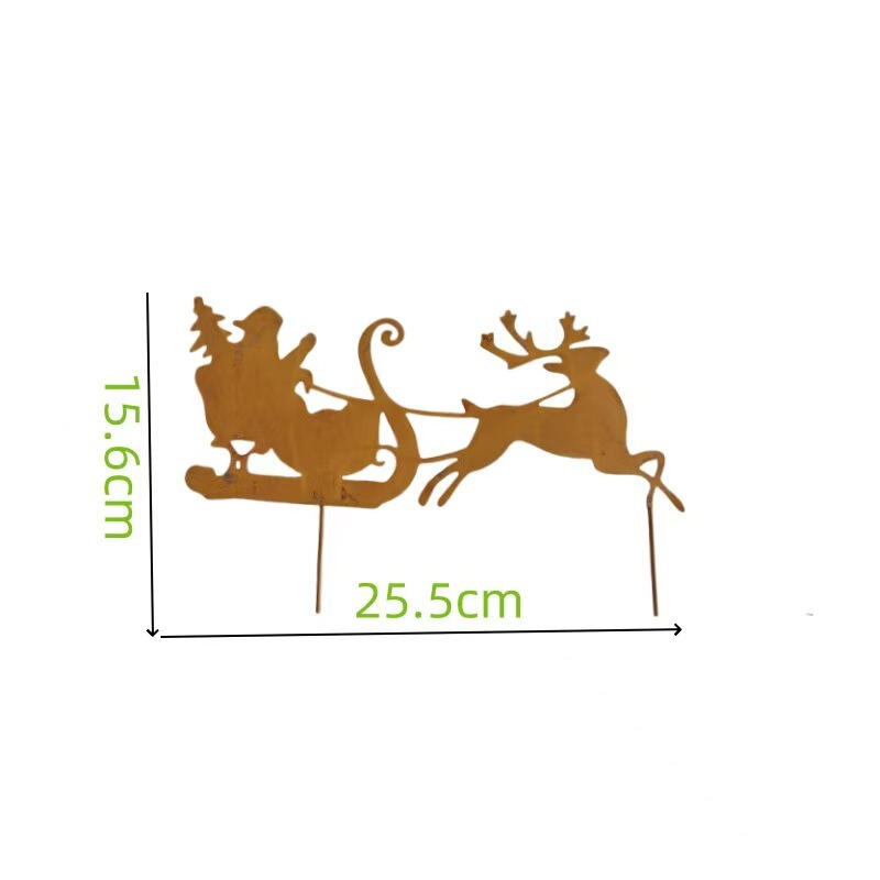 クリスマスデコレーション、錆びたトナカイのクリスマスツリー、屋外ガーデン用金属製鉄工芸品、飾り物|undefined
