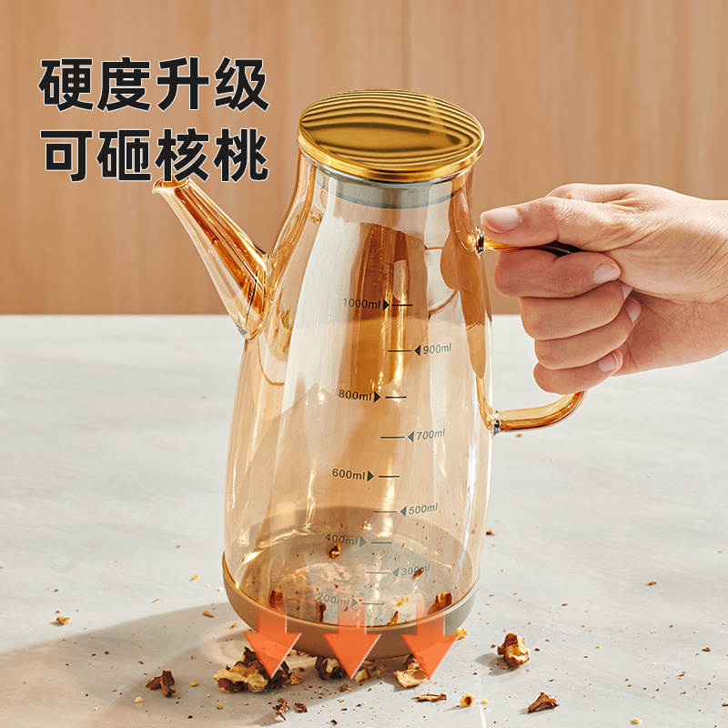 玻璃油壶厨房家用油瓶酱油醋调料便捷油的容器不挂油不锈钢大油罐|undefined