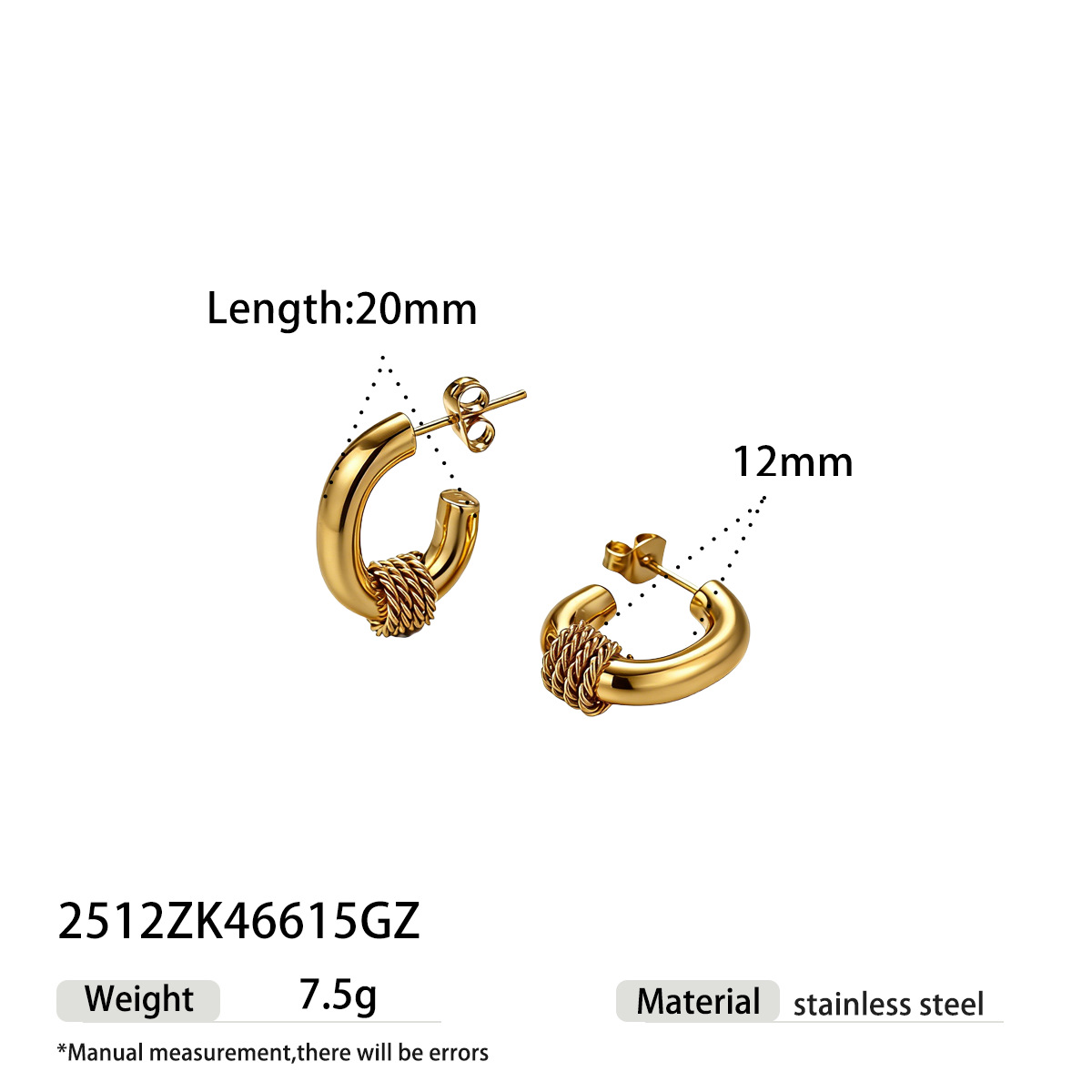 Alta Europa y los Estados Unidos transfronterizos acero inoxidable chapado 18K oro real aretes geométricos ligeros de lujo de alto nivel nicho auriculares al por mayor