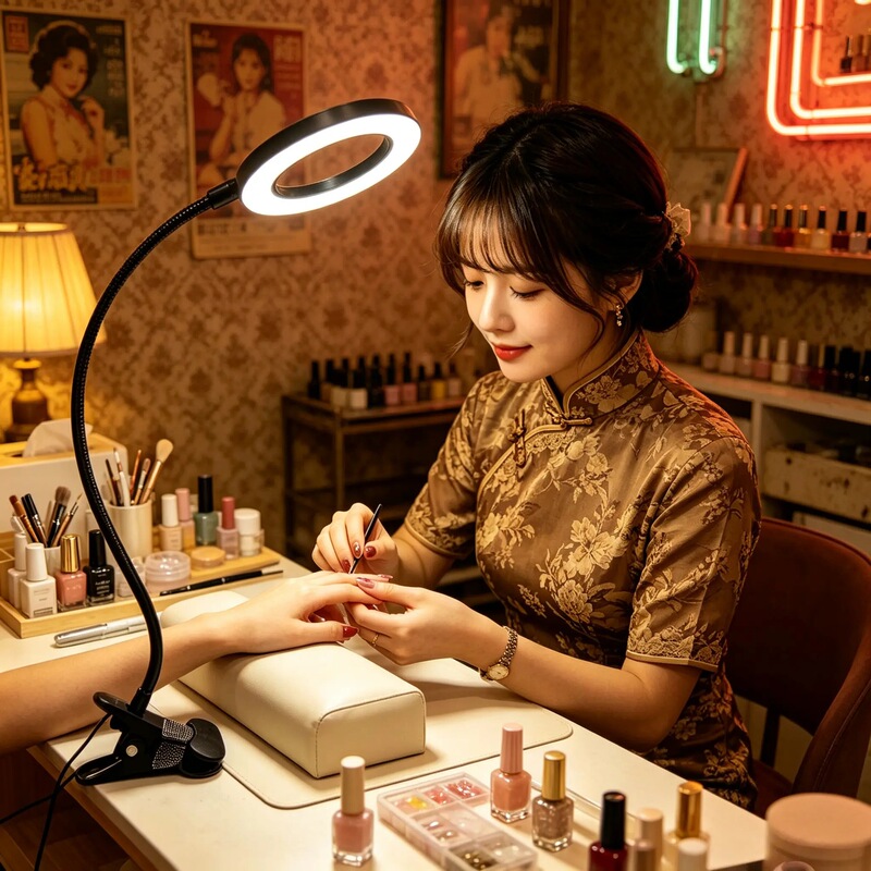 LED magnifying glass clip lamp repair nail beauty tattoo eyebrow special bedside lamp cross-border explosions magnifying glass lamp
