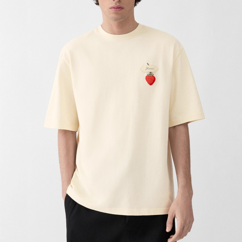 Jacquemus 2025 New Autum Men's Short-Sleeved T-Shirt Fashionable Sports Style Loose and Comfortable Top