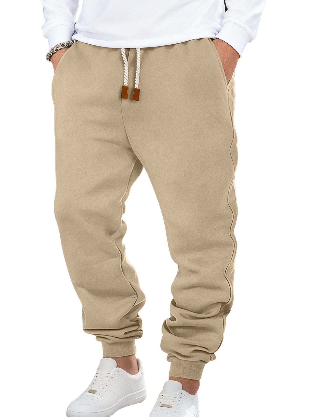 Monochrome Man- Clothing Men's Spring Autumn Solid Color Trendy Sports Casual Sweatpants European And American Loose_viptrois.com
