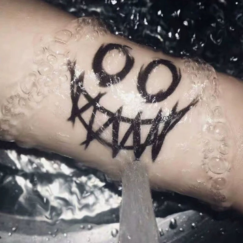 Halloween Dark Clown Ghost Face Smiley Face Tattoo Sticker Ins Waterproof Men and Women Long-Lasting Arm Neck Realistic Tattoo