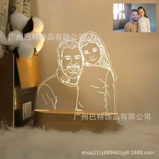 跨境INS灯3D小夜灯人像公司LOGO氛围DIY情侣礼物七彩蓝牙LED台灯