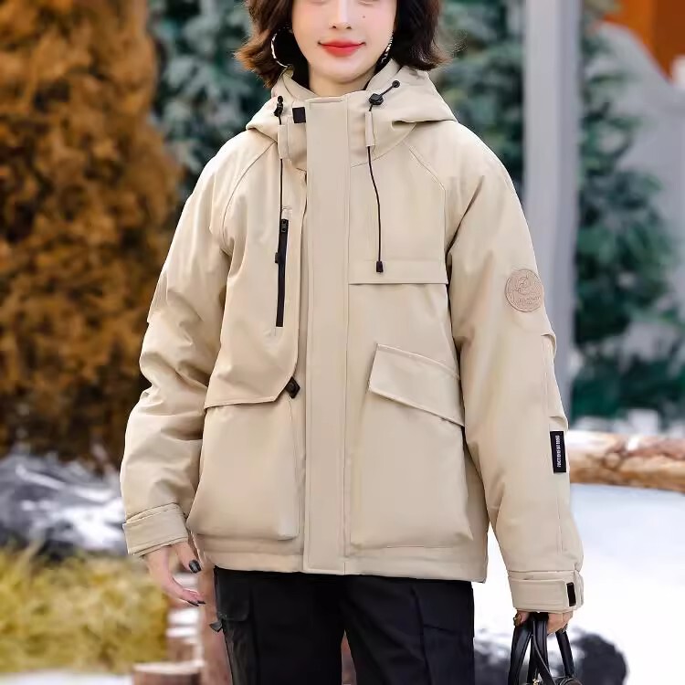 Winter down Jacket for Women, Korean Style, White Duck Down, Outdoor Parka, Hooded, Petite, Fashionable, Loose, Thickened Coat Winter down Jacket for Women, Korean Style, White Duck Down, Outdoor Parka, Hooded, Petite, Fashionable, Loose, Thickened Coat