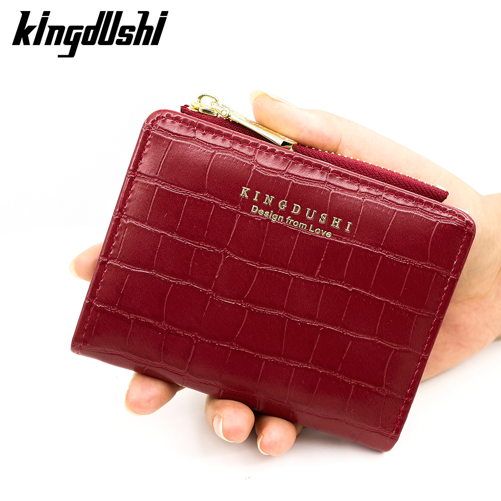 Nueva billetera de moda simple de piedra con cremallera bolso de cambio bolso de color caramelo mujer multi-tarjeta bolsa de tarjetas mayorista