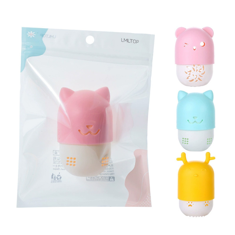 Ramila dibujos animados lindo creativo puff almacenamiento rack oso ciervos belleza huevo almacenamiento Shell al por mayor A80250