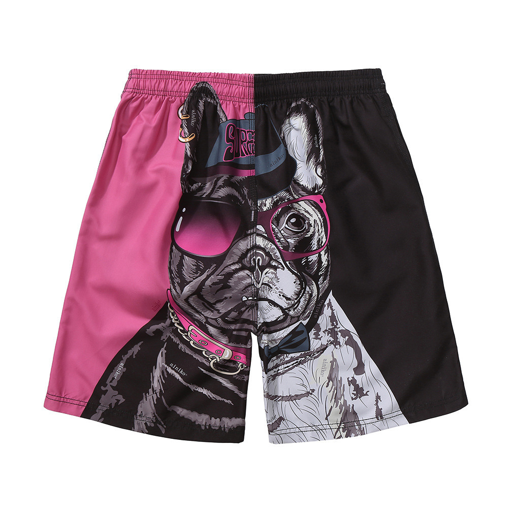 Beach pants men's quick-drying loose 3D cartoon large size beach pants lovers five swimming pants shorts women manufacturers