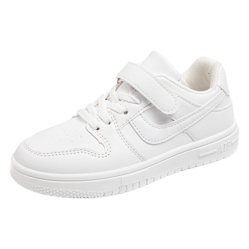 Zapatos blancos de primavera para niños color sólido Rendimiento del campus Zapatos de una sola capa Zapatos de mesa casuales Pequeños niños de secundaria Estudiantes de escuela primaria Fondo plano sólido