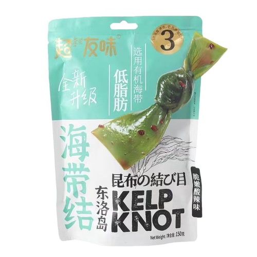 Super Friend Flavor Seaweed Knots 150g Spicy Garlic Fried Rice Alcohol Dish Snack for Children and Pregnant Women Ready-to-Eat Kelp Seafood Bagged