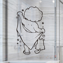 尚易SP8217小男孩洗澡卫生间墙贴自粘防水浴室装饰跨境热采墙贴纸