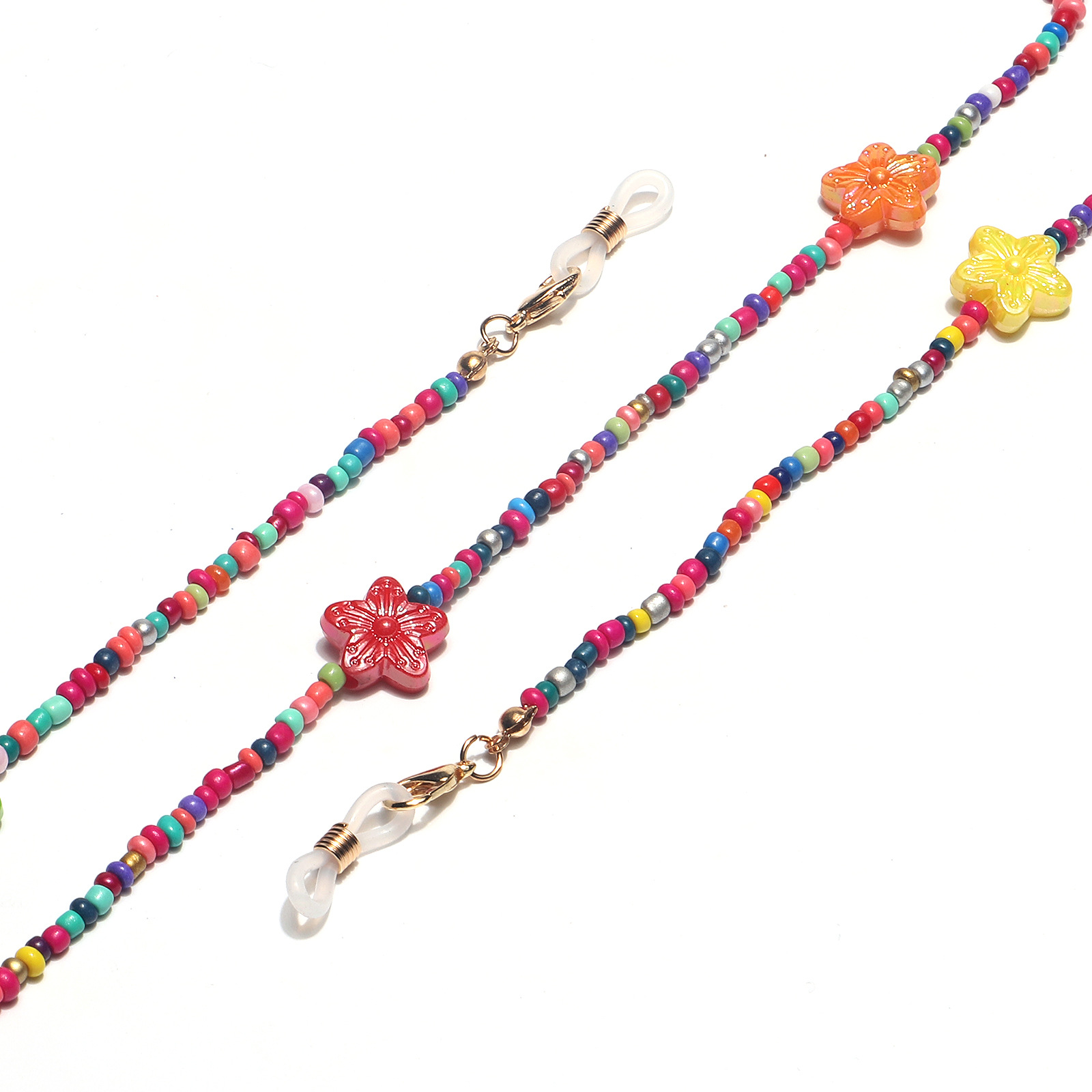 15g Weight Metal Material Fashion Contrast Color Miyuki Beads Butterfly Heart Star Glasses Mask Chain Wholesale Nihaojewelry 1