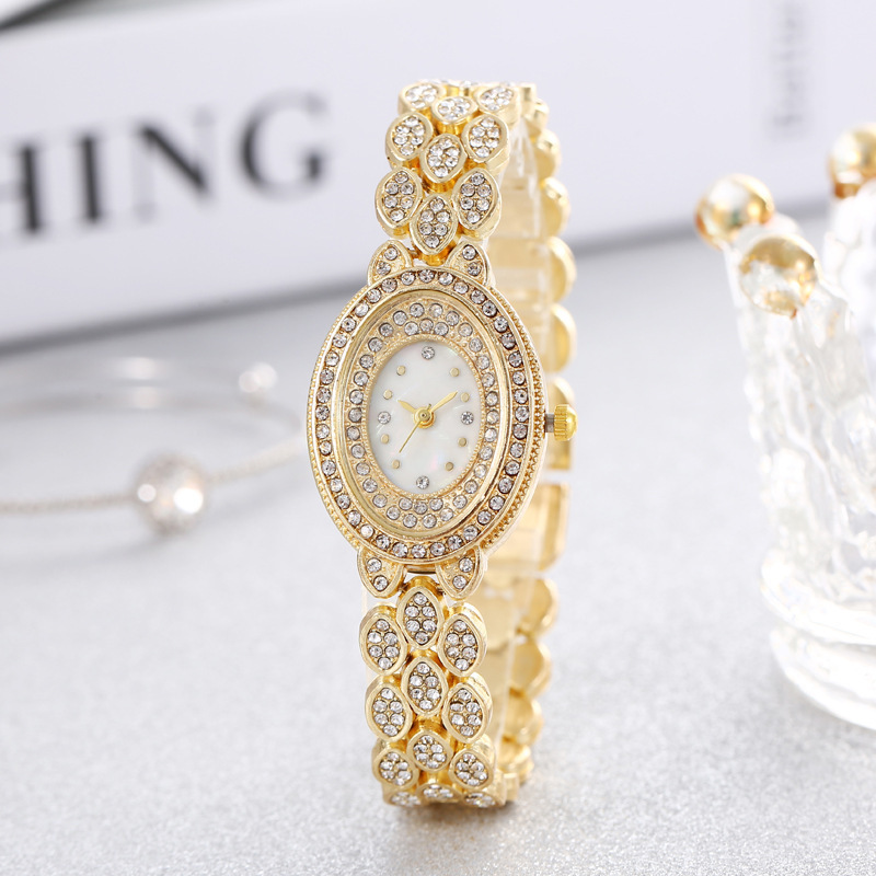 Foreign Trade Hot Selling Fashion Casual Women's Watch Full Diamond Quartz Watch Women's Rhinestone Bracelet Watch Student Fashion Watch