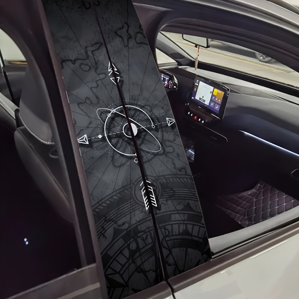 跨境TEMU亚马逊专供2件地图指南针汽车B柱贴纸