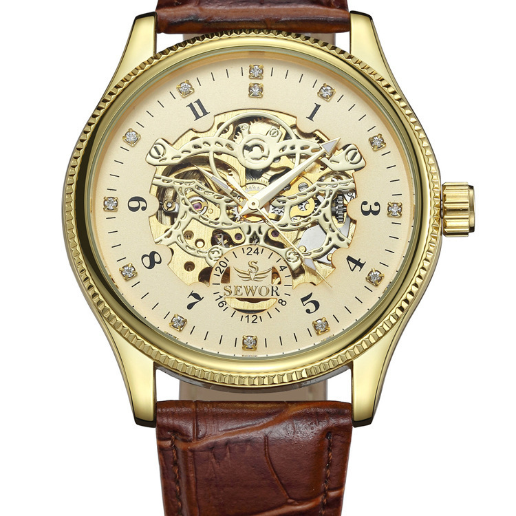 SEWOR reloj mecánico nueva moda casual de los hombres de moda hueco reloj mecánico automático e-commerce entrega de una sola pieza