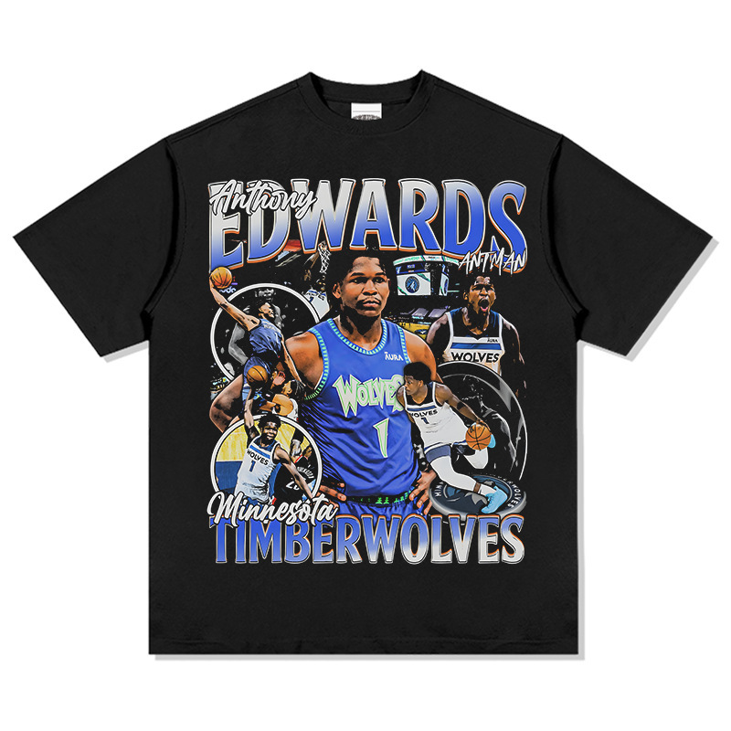 Edwards American Star camiseta de calle hip-hop marca de tendencia impresión retro hacer viejo lavado pesado suelto manga corta image 7